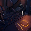 In-game book with game title and logo